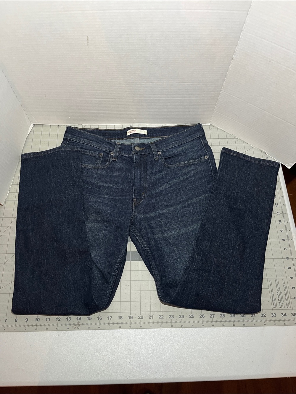 Men's Straight Jeans in Dark Blue Denim